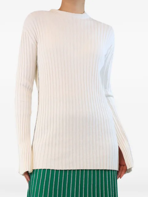 Celine Pre-Owned ribbed-knit sweater White WHITERIBBEDSWEATER