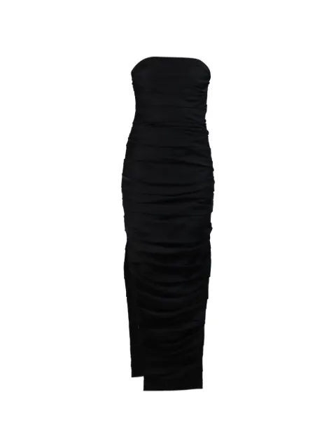 KHAITE Pre-Owned strapless ruched midi dress Black BLACKSTRAPLESSRUCHEDMIDIDRESS