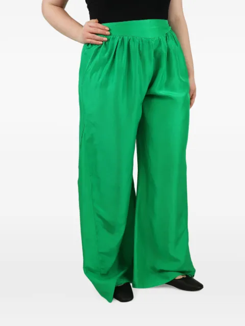 Forte Forte wide-leg palazzo trousers Green GREENSILKWIDELEGTROUSERS