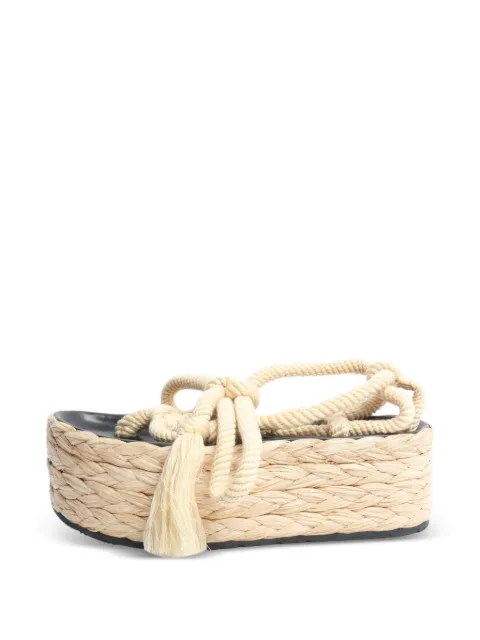 Isabel Marant Vintage raffia platform sandals Neutrals NEUTRALRAFFIAPLATFORMSANDALS
