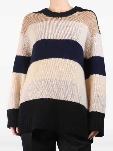 KHAITE Pre-Owned striped oversized sweater Neutrals NEUTRALANDBLACKCASHMEREOVERSIZEDJUMPER