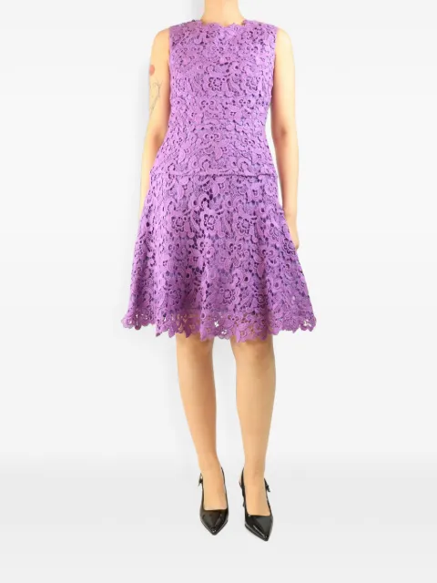 Oscar de la Renta Pre-Owned broderie anglaise midi dress Purple PURPLEBRODERIEANGLAISEDRESS