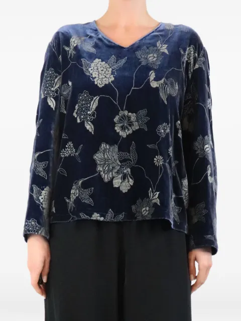 Giorgio Armani Pre-Owned velvet jacquard blouse Blue BLUEVELVETJACQUARDTOP