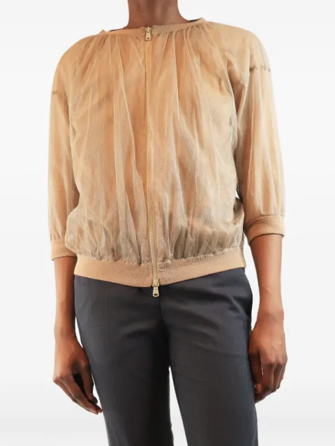 Brunello Cucinelli Vintage zip-up jacket Neutrals NEUTRALTULLESHORTSLEEVEJACKET