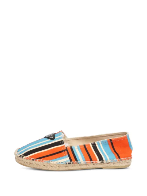 Prada Pre-Owned striped espadrilles Orange MULTICOLOURCANVASSTRIPEDESPADRILLES