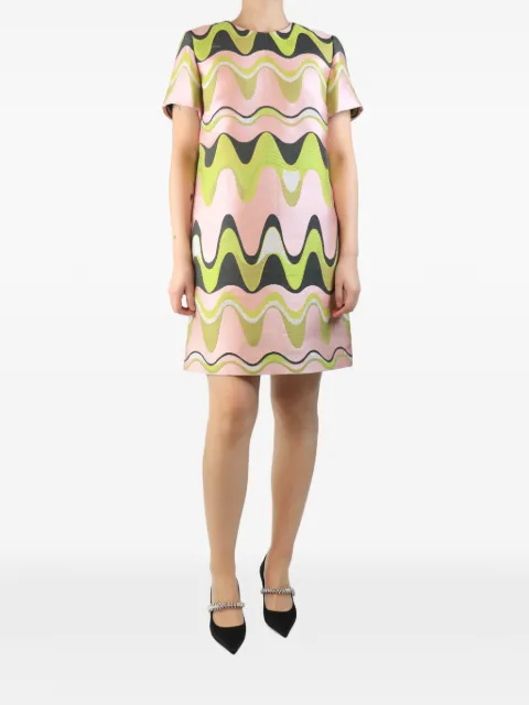 PUCCI Pre-Owned wave-jacquard mini dress Pink PINKANDGREENWAVEJACQUARDSHIFTDRESS