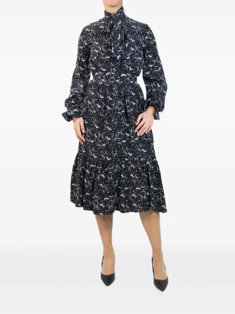 Catherine Prevost star-print belted midi dress Black BLACKSTARPRINTEDMIDIDRESS