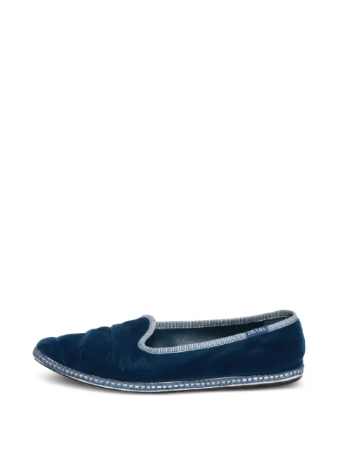 Prada Pre-Owned velvet slippers Blue BLUEVELVETSLIPPERS