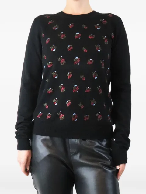 Mulberry Pre-Owned floral-embroidered sweater Black BLACKFLORALSWEATER