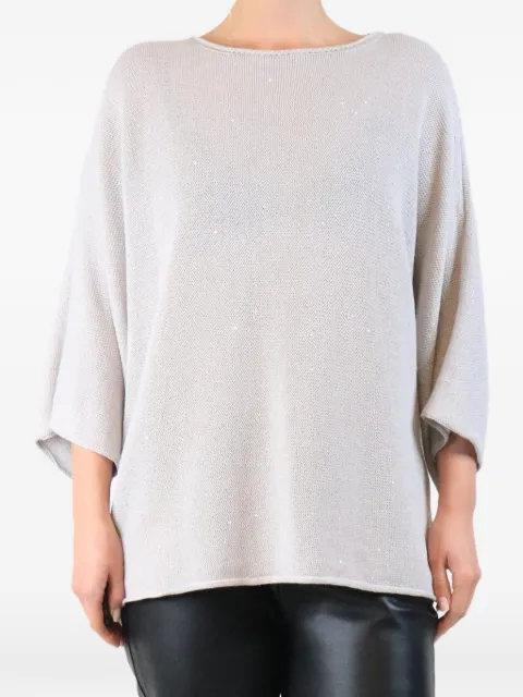 Fabiana Filippi sequin-embellished sweater Neutrals LIGHTGREYSEQUINEMBELLISHEDSWEATER