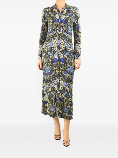 Etro Pre-Owned floral-print button-down midi dress Green MULTICOLOURFLORALBUTTONDOWNMIDIDRESS