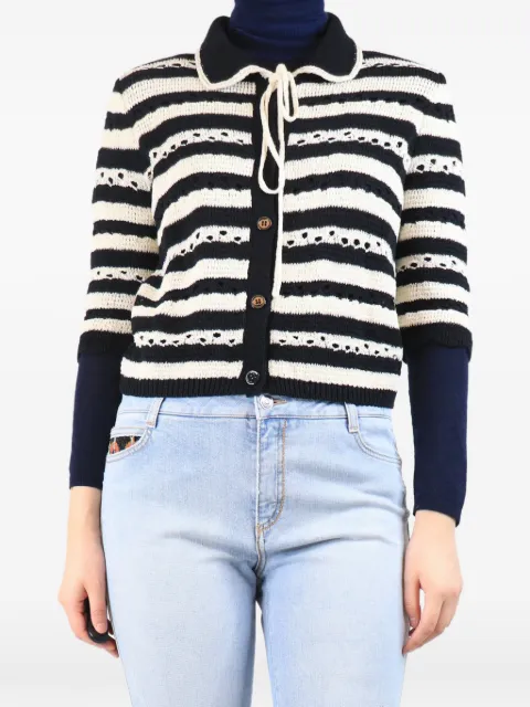 Sonia Rykiel stripe cardigan Black BLACKANDWHITEPULLCARDIGAN