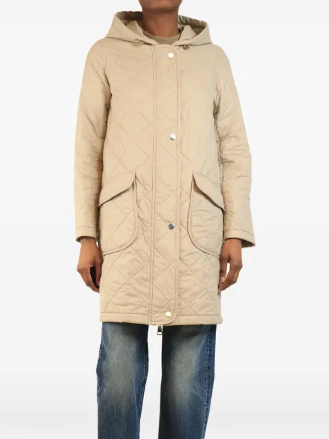DIVINE CASHMERE quilted hooded parka coat Neutrals NEUTRALLIGHTWEIGHTQUILTEDPARKA