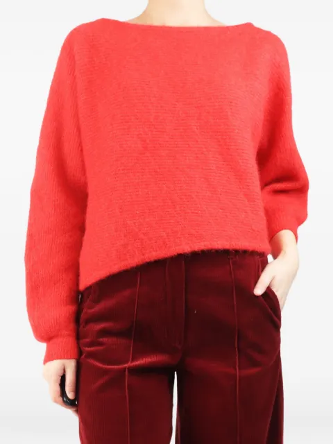 Ba&Sh off-shoulder long-sleeved sweater Red REDALPACABLENDOFFSHOULDERJUMPER