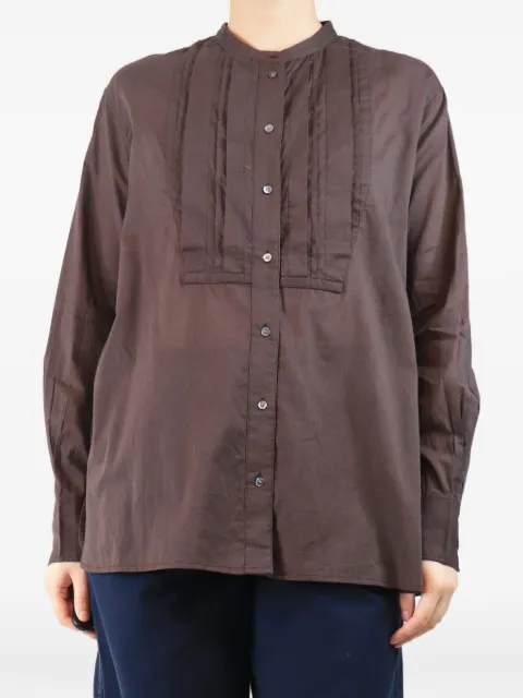 Soeur Eleanore pintuck-pleat shirt Brown CHOCOLATEELEANORESHIRT