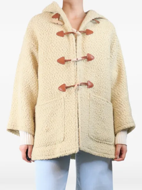 Celine Pre-Owned hooded duffle coat Neutrals BANANACREAMWOOLHOODEDDUFFFLECOAT