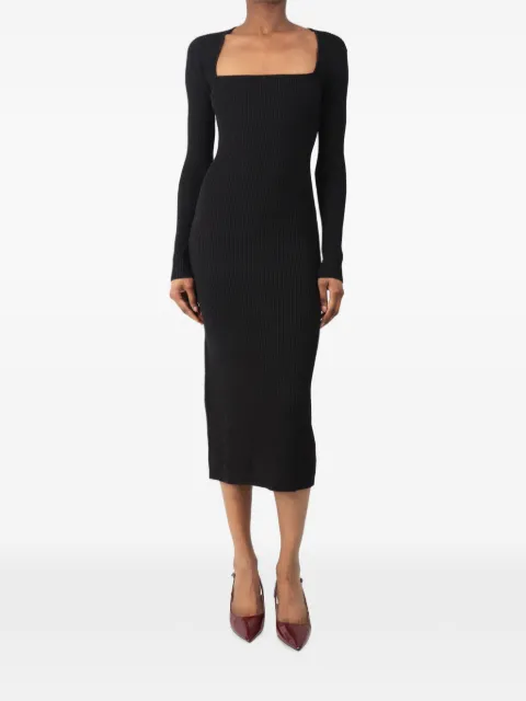 GANNI rib-knit midi dress Black BLACKRIBKNITMIDIDRESS