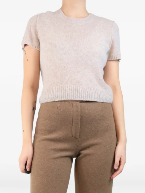 James Perse short-sleeved knitted T-shirt Neutrals NEUTRALSHORTSLEEVEDKNITTOP