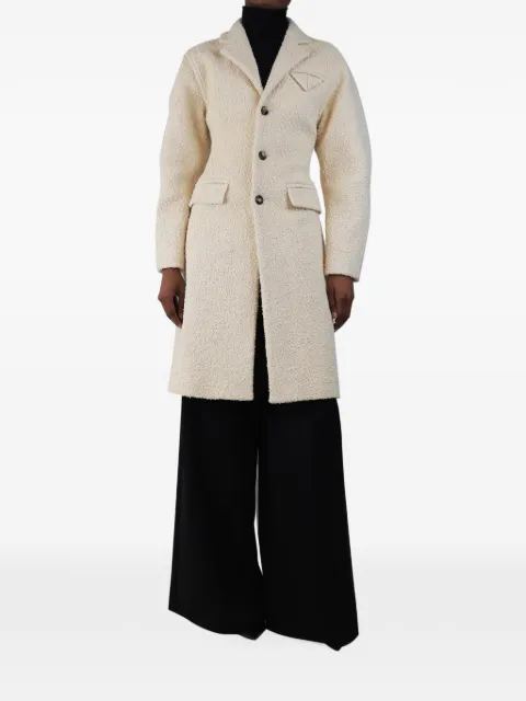 Bottega Veneta Pre-Owned heavyweight bouclé coat Neutrals CREAMHEAVYWEIGHTBOUCLECOAT