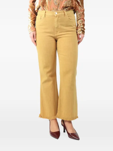 J Brand fringed-hem straight-leg denim jeans Yellow YELLOWSTRAIGHTLEGJEANS
