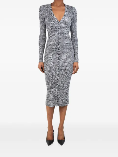 Baum Und Pferdgarten melange ribbed-knit midi dress Black BLACKANDWHITEMELANGERIBBEDKNITMIDIDRESS