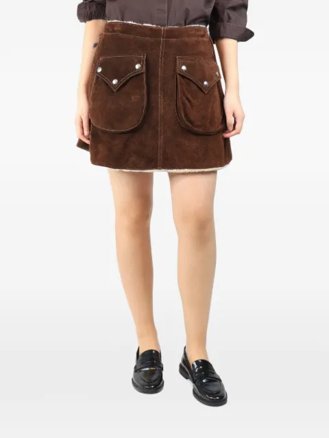 MM6 Maison Margiela patch-pocket mini skirt Brown BROWNSHEARLINGMINISKIRT