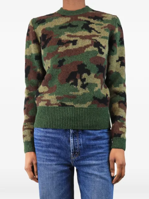 Miu Miu Pre-Owned camouflage-print wool jumper Green GREENCAMOUFLAGEWOOLJUMPER