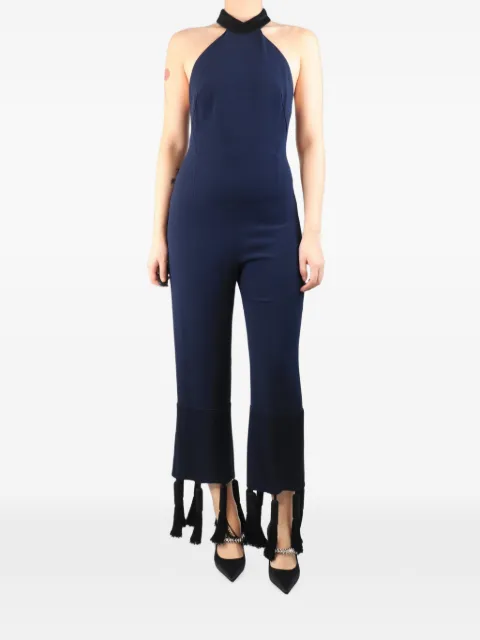 Galvan London tassel-trim high-neck jumpsuit Blue NAVYHIGHNECKJUMPSUIT