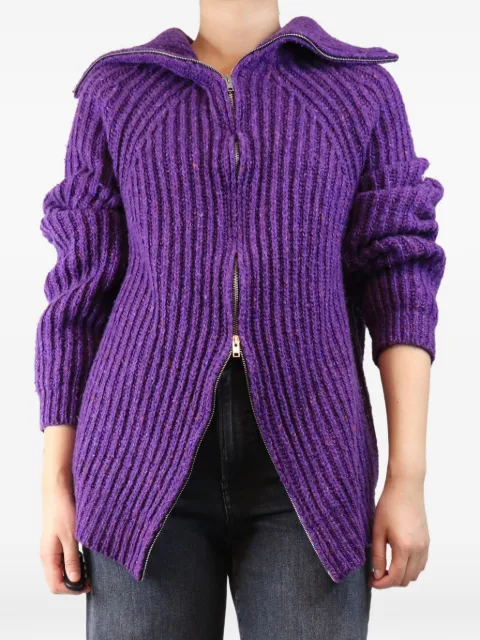 Marni Pre-Owned chunky ribbed-knit cardigan Purple PURPLECHUNKYRIBBEDZIPCARDIGAN