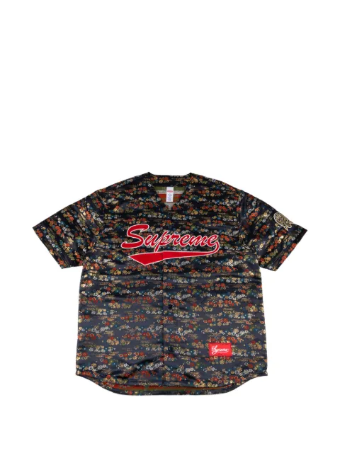 Supreme floral-print baseball jersey Blue SU27777