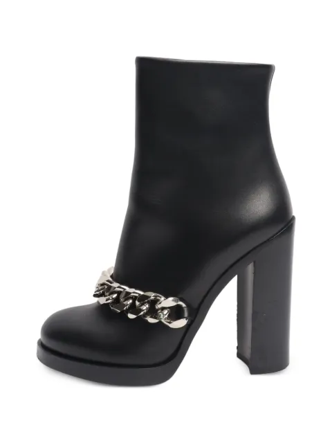Givenchy Pre-Owned chain-link leather ankle boots Black BLACKLEATHERBOOTSWITHCHAINFRONT