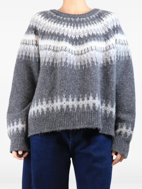 Nili Lotan Fair Isle sweater Grey DARKGREYFAIRISLEJUMPER