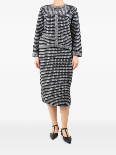 Tory Burch jacquard-knit cardigan skirt set Black BLACKJACQUARDKNITCARDIGANANDSKIRTSET