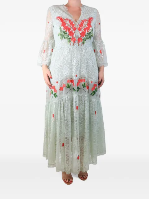 Temperley London lace embroidered maxi dress Green LIGHTTEALLACEEMBROIDEREDMAXIDRESS