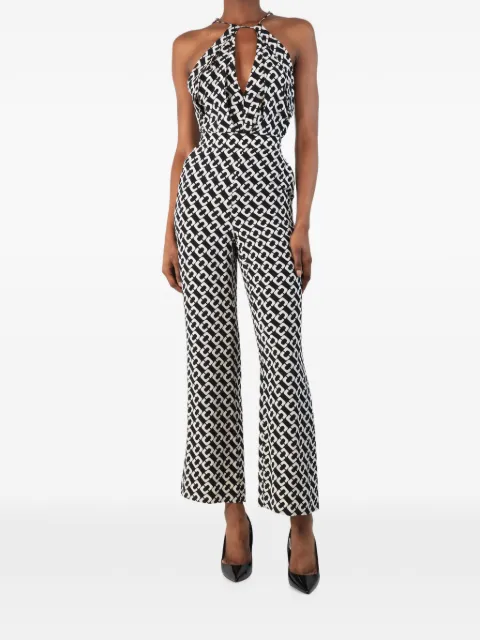 Diane Von Furstenberg Vintage geometric-print halterneck jumpsuit Black BLACKALLOVERPRINTEDJUMPSUIT
