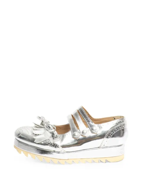 Comme des Garçons TAO fringed platform shoes Silver 076569