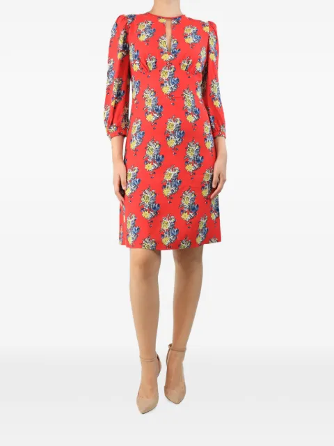 Miu Miu Pre-Owned floral-print keyhole midi dress Red REDFLORALPRINTEDMINIDRESS