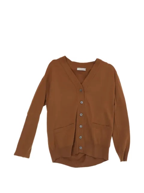 Crime V-neck patch-pocket cardigan Brown TANBOYFRIENDCARDIGAN