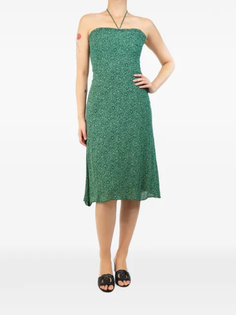 Reformation floral-print midi dress Green GREENHALTERNECKDRESS