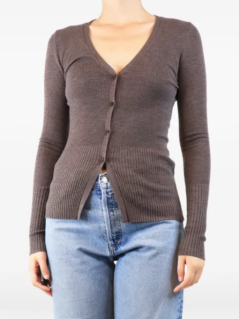 Issue Twelve V-neck ribbed cardigan Brown BROWNWOOLCARDIGAN