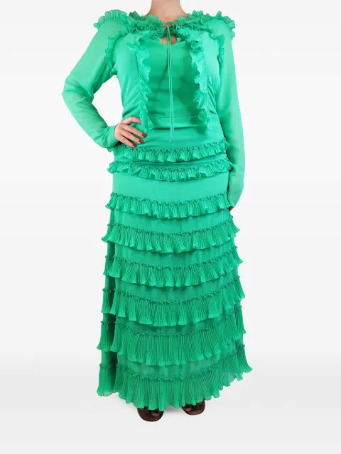 Capucci ruffle-tiered maxi dress Green GREENRUFFLETIEREDMAXIDRESS