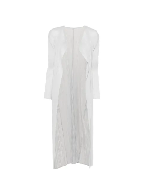 Pleats Please Issey Miyake open-front long-length cardigan Grey PP66JA109