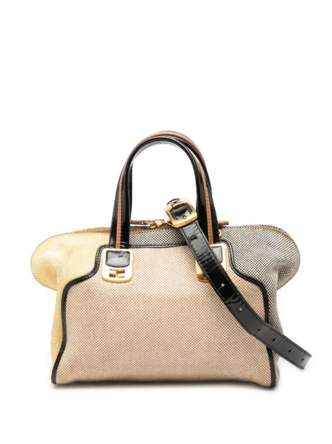 Fendi Pre-Owned 2010-2026 Mini Canvas Colorblock Chameleon satchel Neutrals SP6WWHFPLAJC3SUS