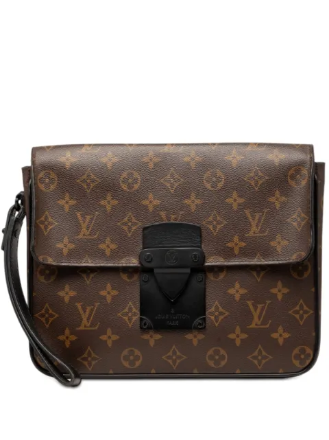 Louis Vuitton Pre-Owned 2021-2026 Monogram Macassar S Lock A4 Pouch clutch bag Brown L1YI4AYDHAVQRUZ1