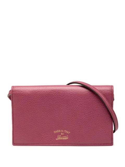 Gucci Pre-Owned 2000-2015 Dollar Calfskin Swing Wallet On Strap crossbody bag Pink HQ5FQIZJR7KNMX1Z