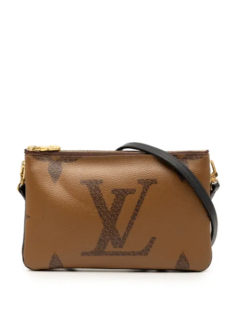 Louis Vuitton Pre-Owned 2020 Monogram Giant Reverse Double Zip Pochette crossbody bag Brown 4W1Y4CIL2T1SU09D