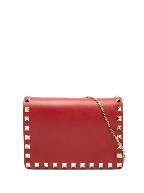 Valentino Garavani Pre-Owned 2000-2017 Leather Rockstud Chain Pouch crossbody bag Red 4N9FX1EZLFTJ1IDK