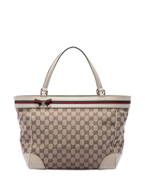 Gucci Pre-Owned 2016-2026 GG Canvas Web Mayfair tote bag Neutrals ZZPEK2SS4HNFSV1P