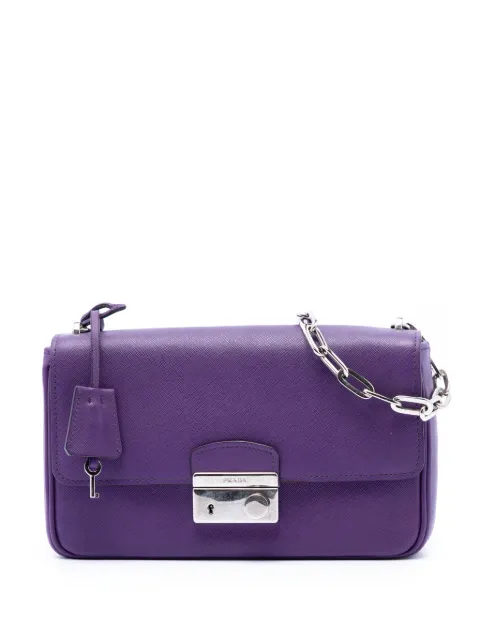Prada Pre-Owned 2021-2026 Saffiano Sound Lock crossbody bag Purple KQ9VA4DPRA402QGV
