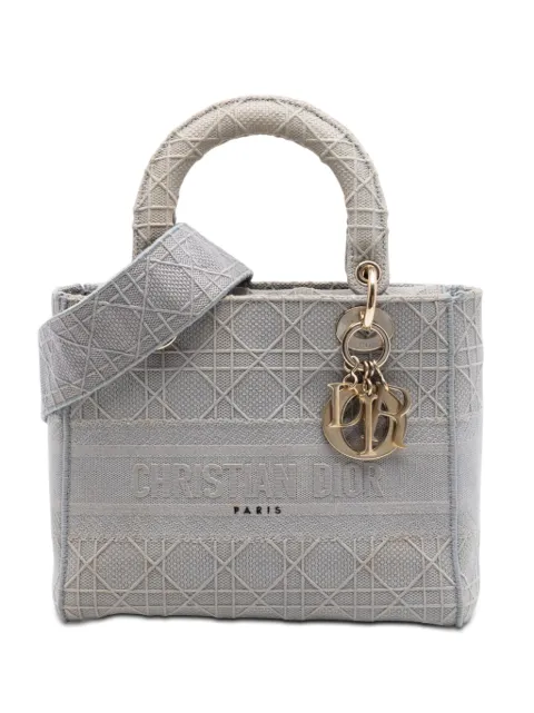 Christian Dior Pre-Owned 2020 Medium Canvas Cannage Lady D Lite satchel Grey Y1GRCSFNLUUJEK6P